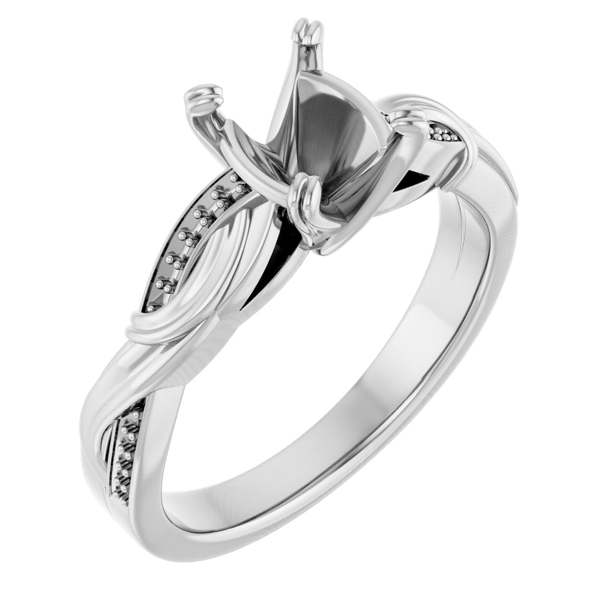 Accented Infinity-Inspired Engagement Ring