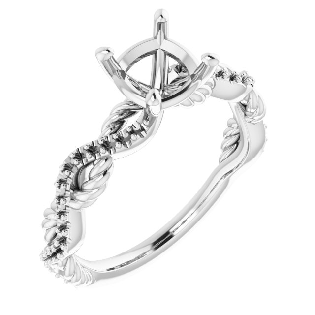 Accented Twisted Engagement Ring