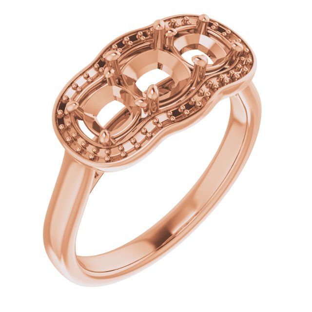 Three-Stone Halo-Style Engagement Ring