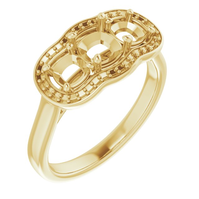 Three-Stone Halo-Style Engagement Ring