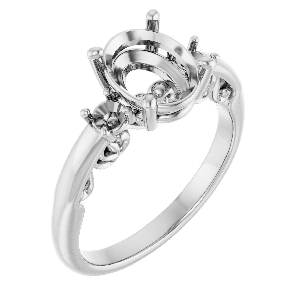 Three-Stone Sculptural Engagement Ring