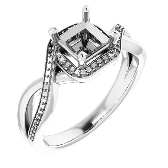 Halo-Style Bypass Engagement Ring