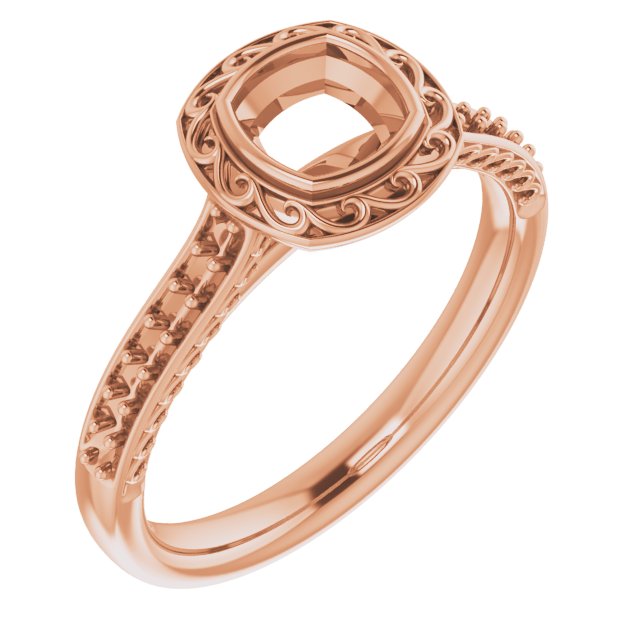 Bezel-Set Accented Scroll Engagement Ring
