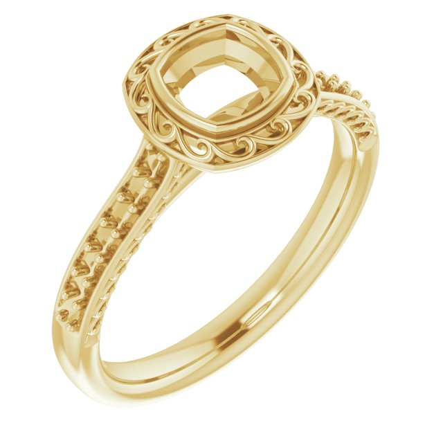 Bezel-Set Accented Scroll Engagement Ring