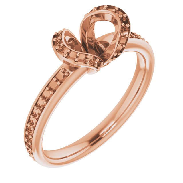 Half-Bezel Halo-Style Engagement Ring