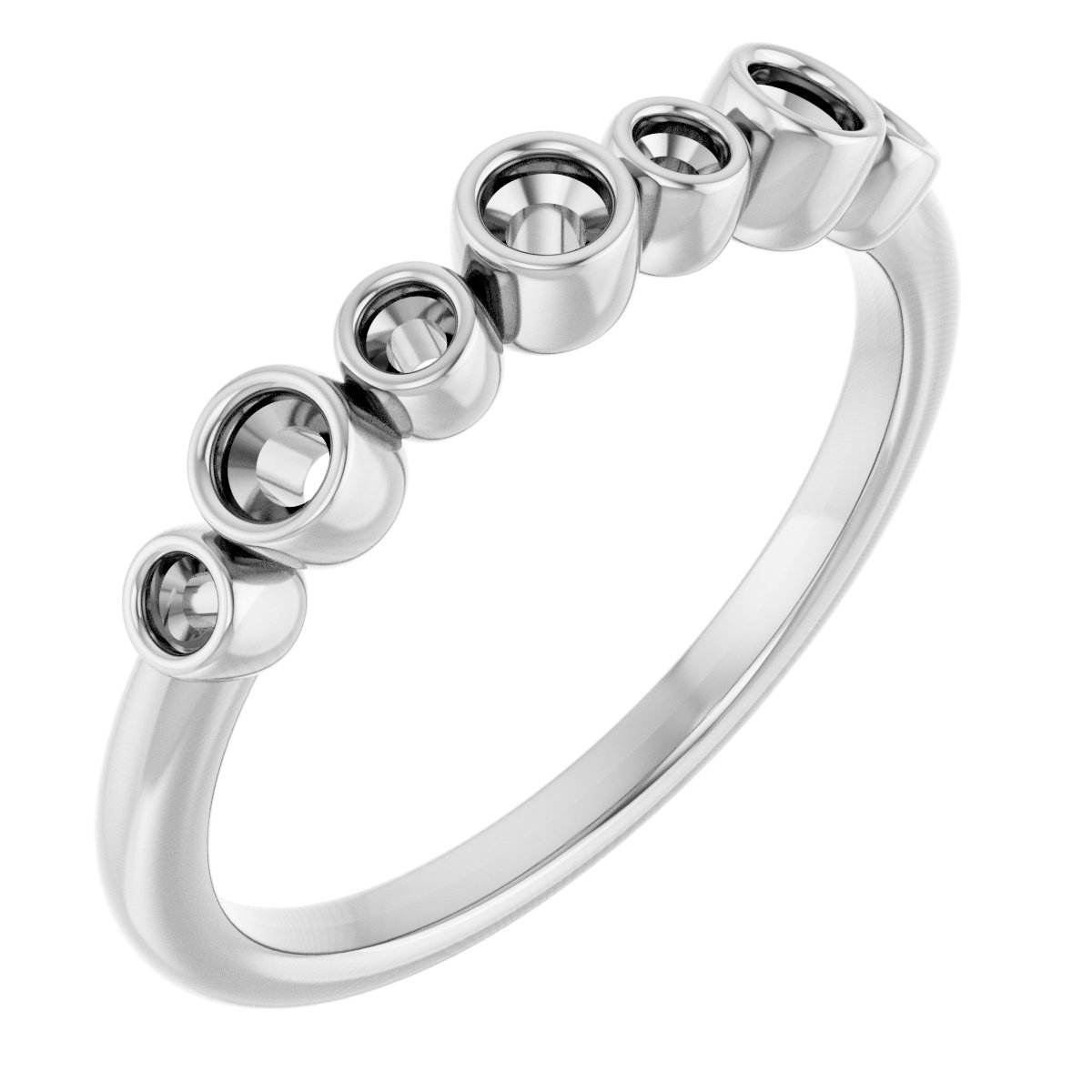 14K White .08 CTW Diamond Bezel-Set Ring