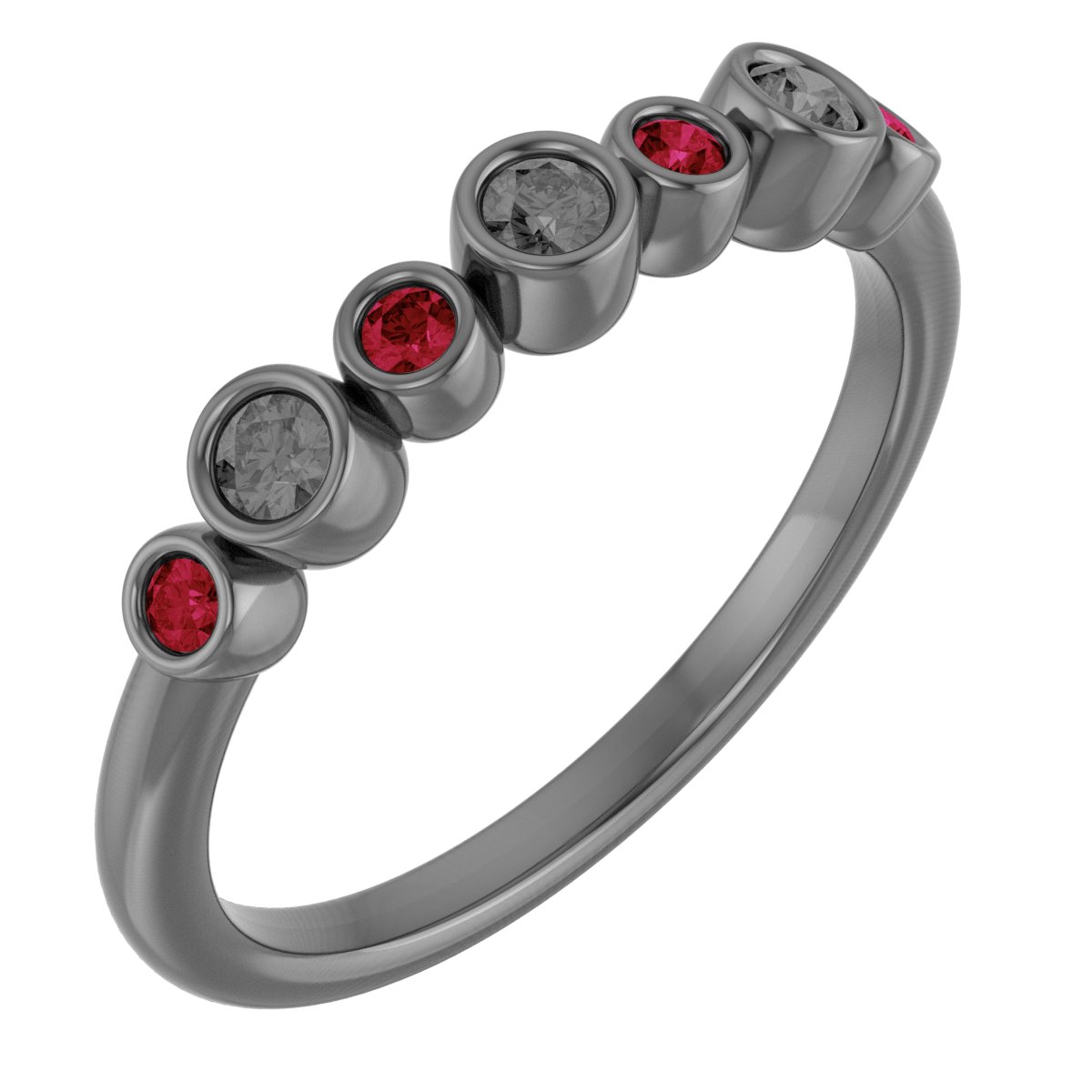 14K Yellow Chatham® Created Ruby Bezel-Set Ring  
