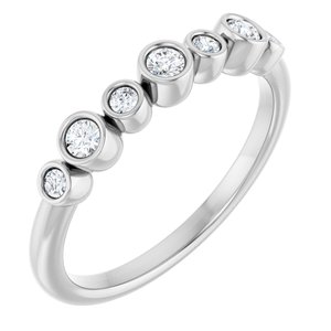14K White .08 CTW Natural Diamond Bezel-Set Ring