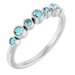 14K White Natural Blue Zircon Bezel-Set Ring
