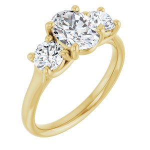 14K Yellow 8x6 mm Oval Forever One™ Moissanite Engagement Ring
