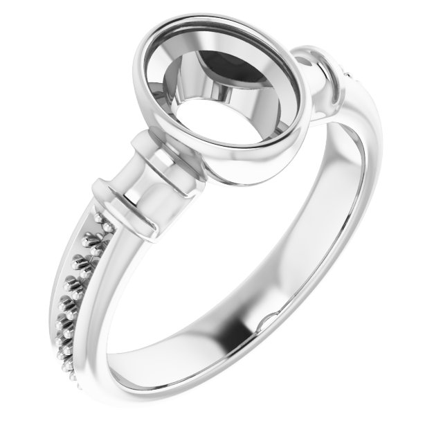 Bezel-Set Baguette Accented Engagement Ring