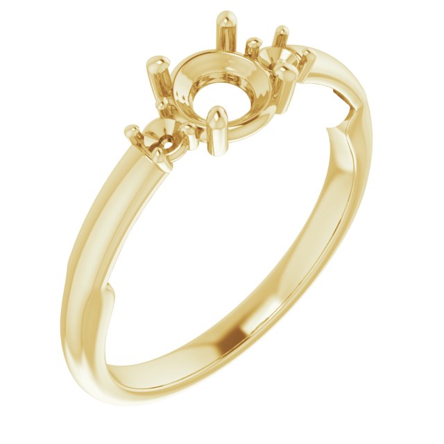 Three-Stone Sculptural Engagement Ring