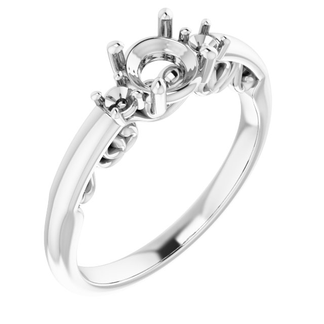 Three-Stone Sculptural Engagement Ring