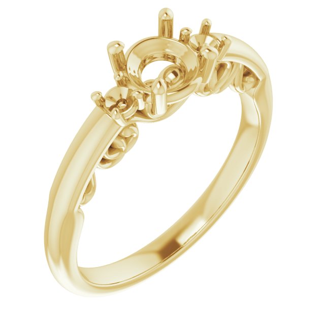 Three-Stone Sculptural Engagement Ring