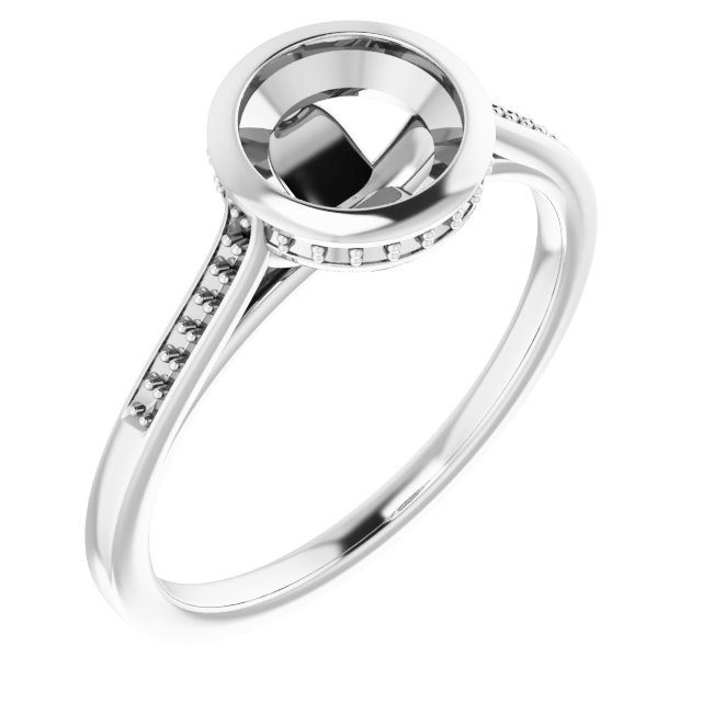 Bezel-Set Accented Engagement Ring
