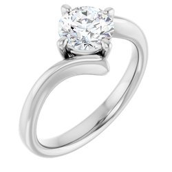 Bypass-Style Solitaire Engagement Ring