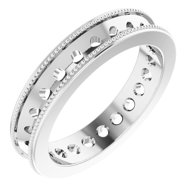 14K White 1.375 CTW Diamond Milgrain Eternity Band Size 5 Ref 12017277