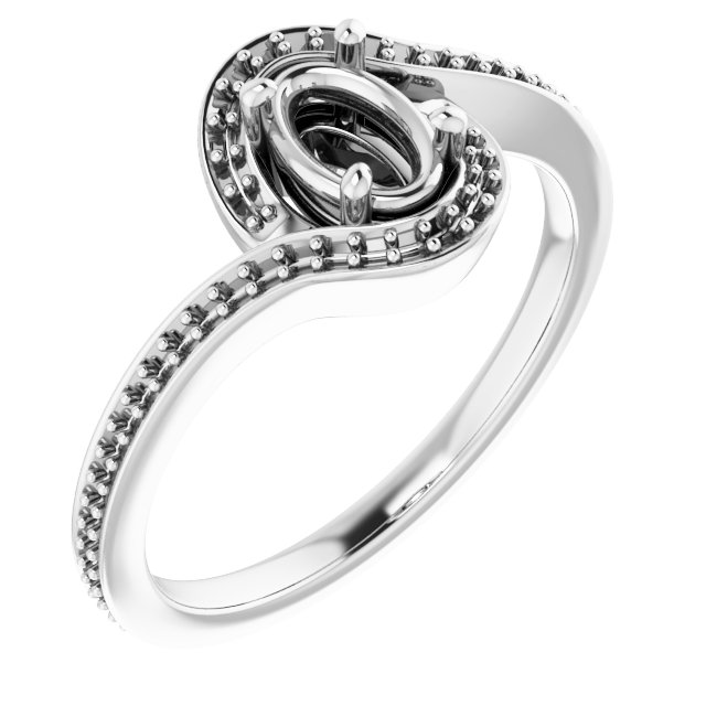Halo-Style Bypass Engagement Ring