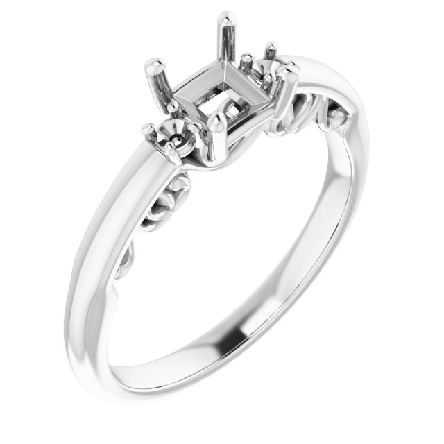 Three-Stone Sculptural Engagement Ring