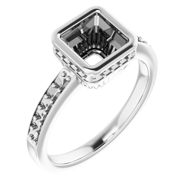 Bezel-Set Accented Engagement Ring