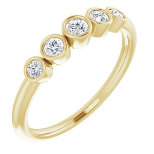14K Yellow 1/4 CTW Diamond Graduated Bezel-Set Ring