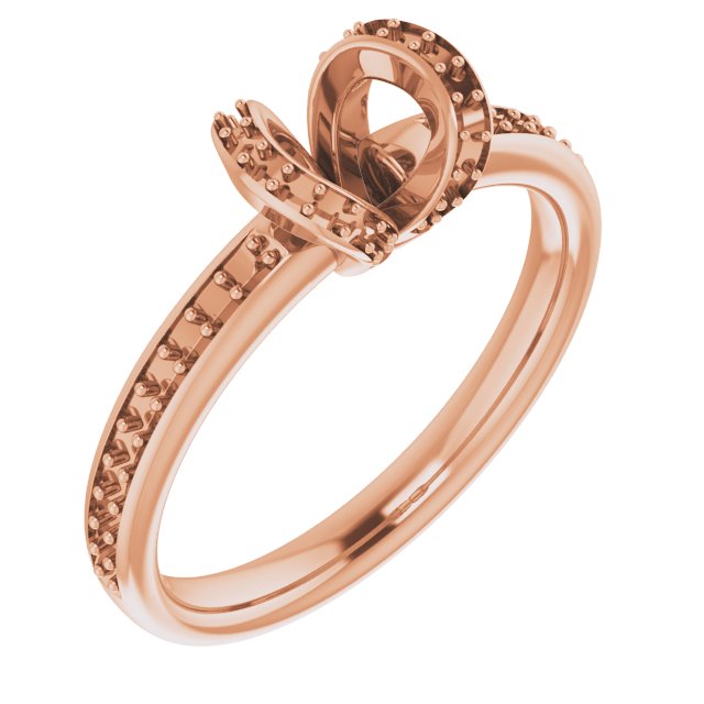 Half-Bezel Halo-Style Engagement Ring
