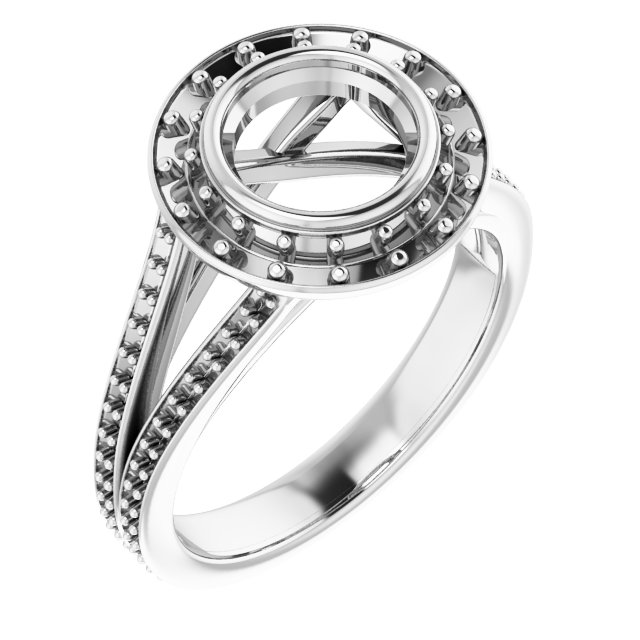 Bezel-Set Halo-Style Engagement Ring