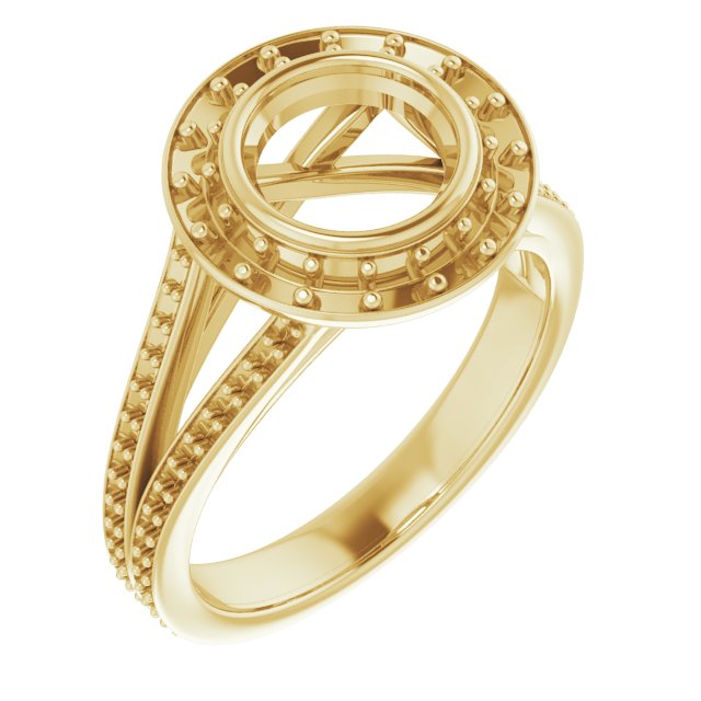 Bezel-Set Halo-Style Engagement Ring
