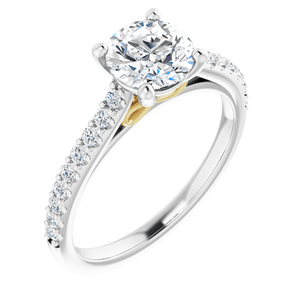 two-tone diamond engagement ring