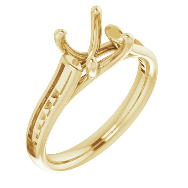 14K Yellow 5.5x5.5 mm Square 1/2 CTW Natural Diamond Semi-Set Engagement Ring