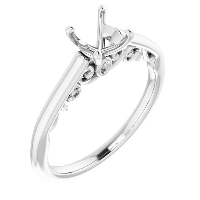 Accented Sculptural Engagement Ring