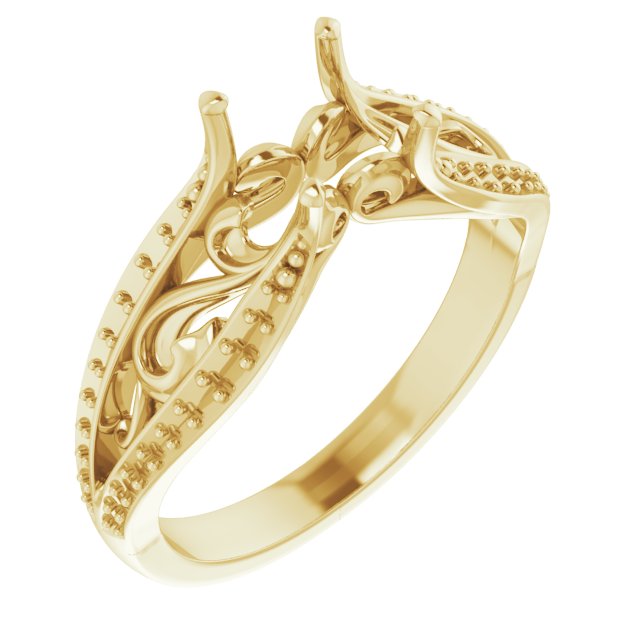 Accented Sculptural Engagement Ring