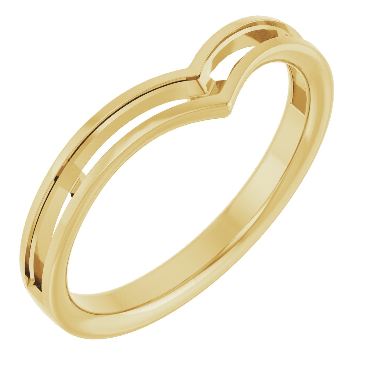 14K Yellow .25 CTW Diamond Contour Band Ref 12483626