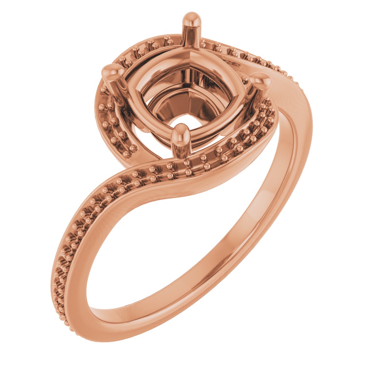 Halo-Style Bypass Engagement Ring