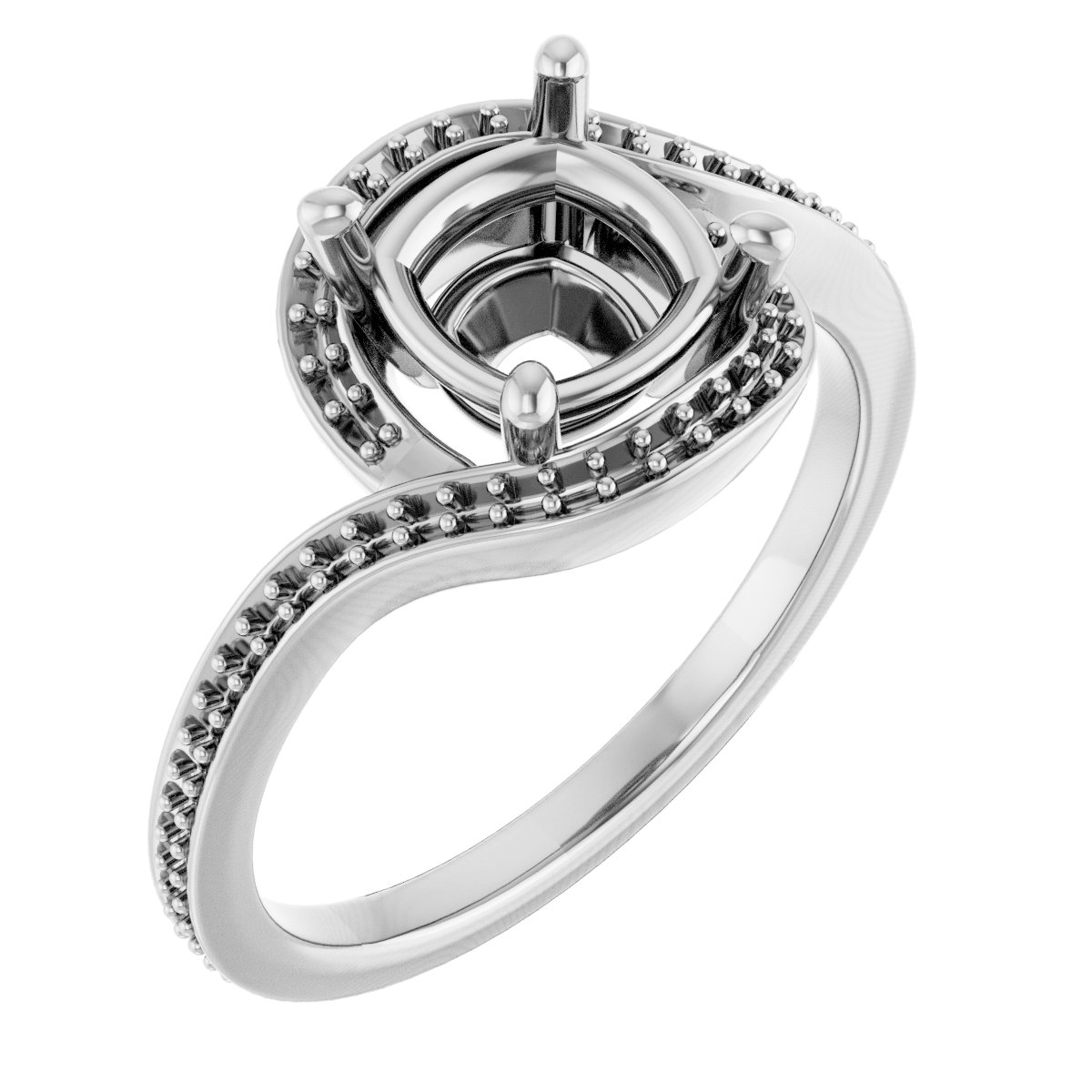 Halo-Style Bypass Engagement Ring