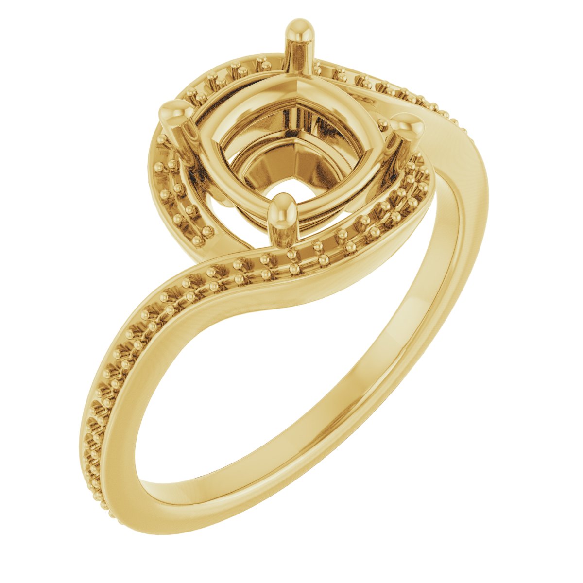 Halo-Style Bypass Engagement Ring