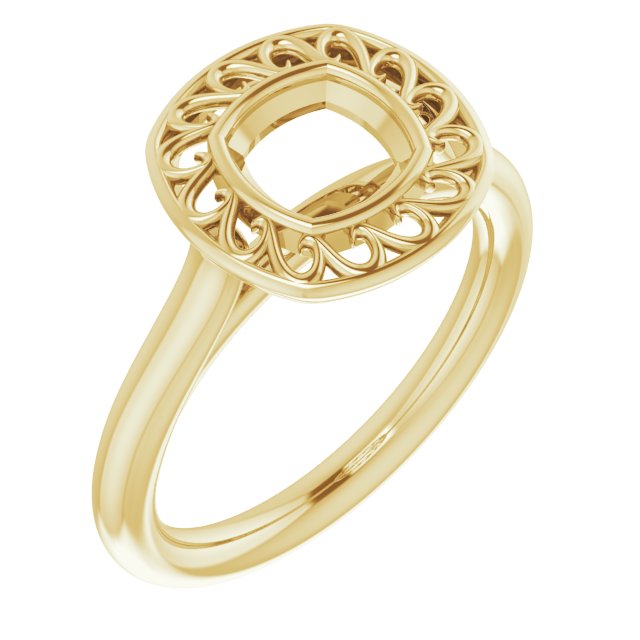 Sculptural Bezel-Set Solitaire Ring