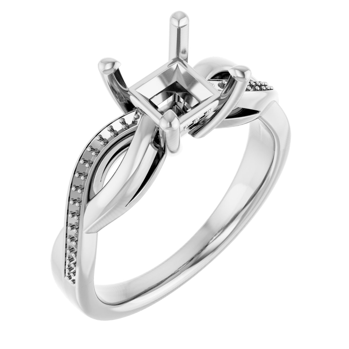 Accented Infinity-Inspired Engagement Ring