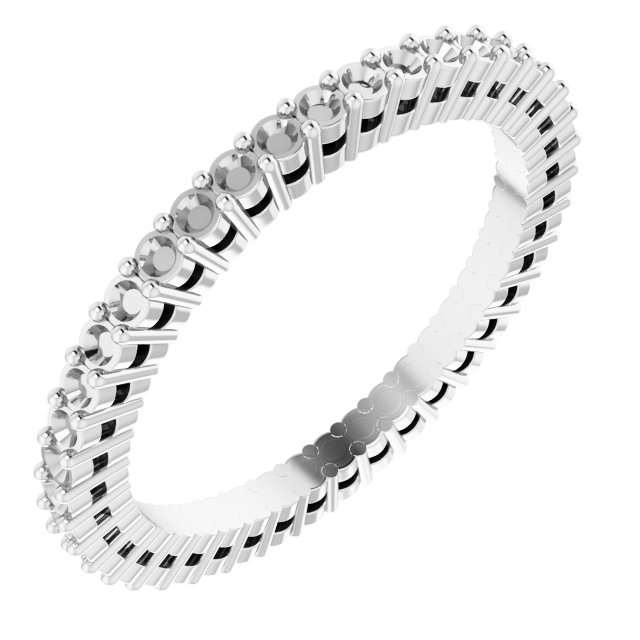 14K White 3/8 CTW Natural Diamond Eternity Band Size 5.5