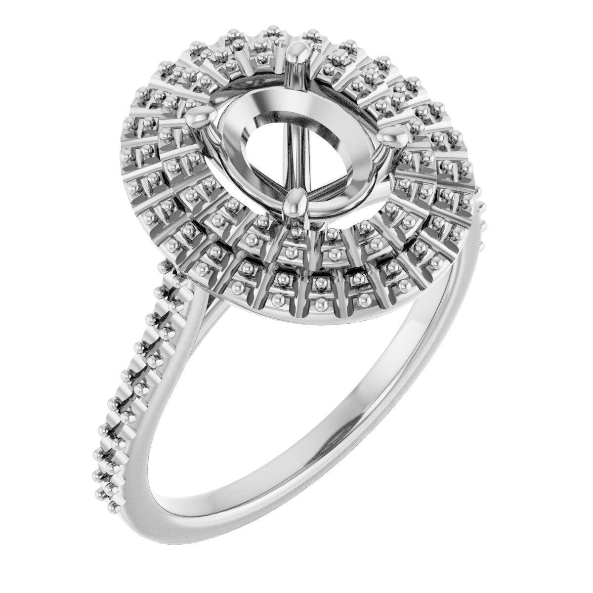 Double Halo-Style Engagement Ring