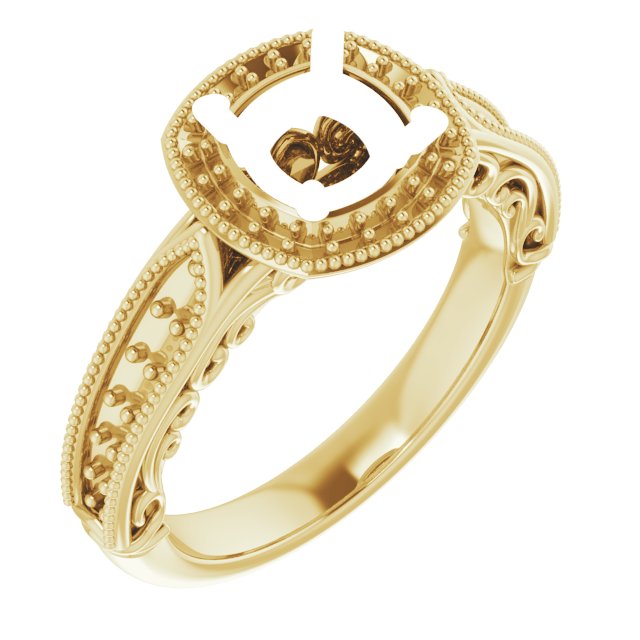 Halo-Style Vintage-Inspired Engagement Ring