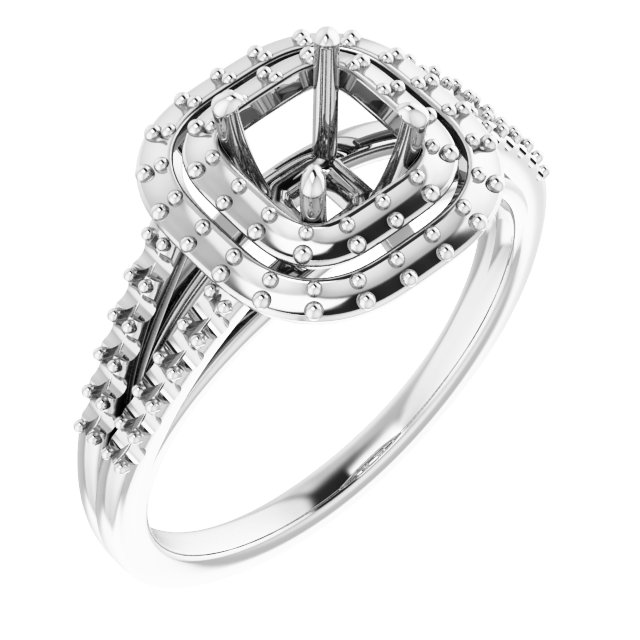Double Halo-Style Engagement Ring