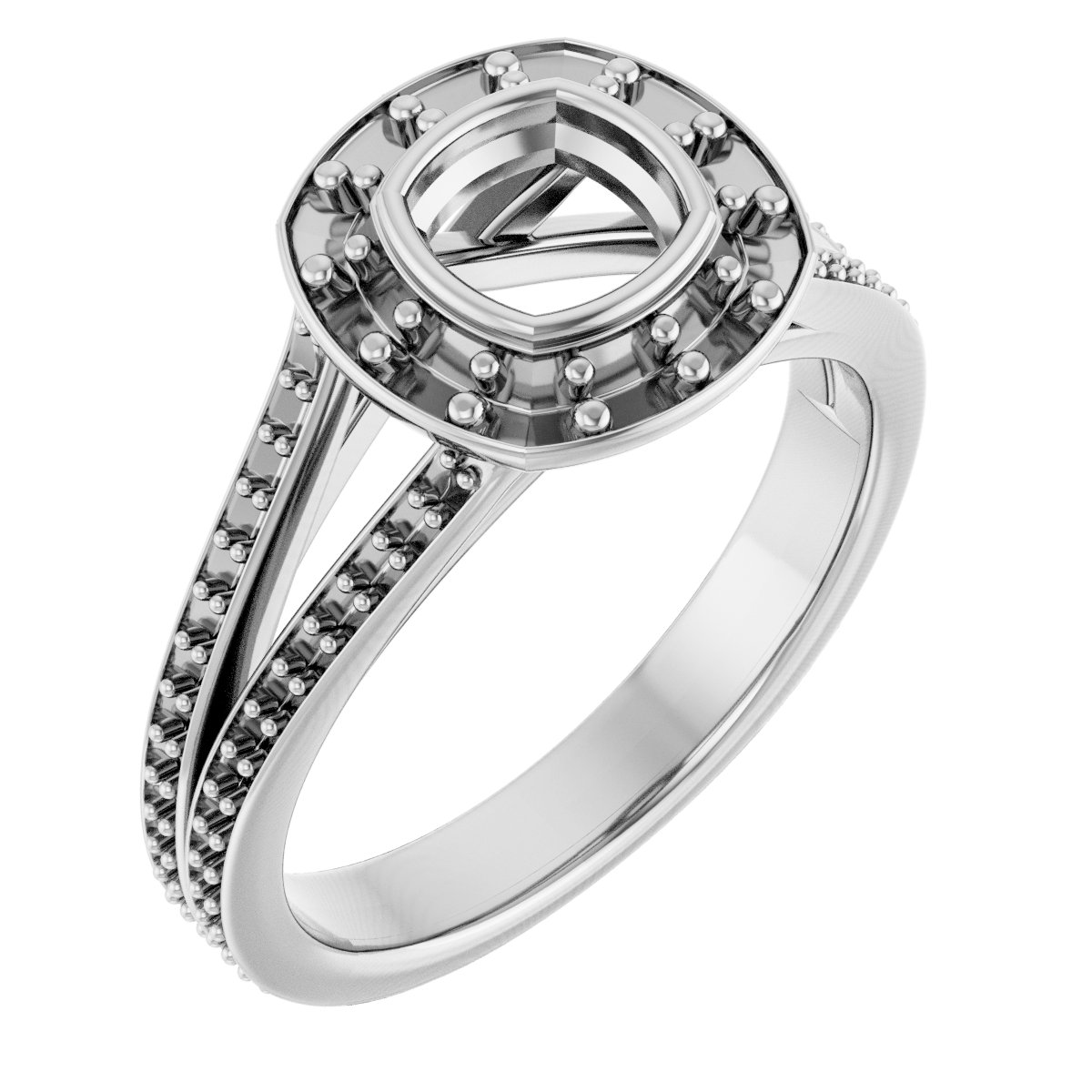 Bezel-Set Halo-Style Engagement Ring