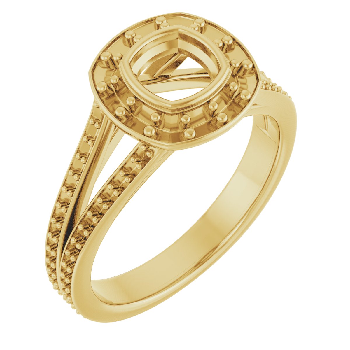 Bezel-Set Halo-Style Engagement Ring