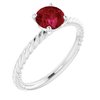 14K White Chatham Created Ruby Ring Ref 10035988