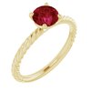 14K Yellow Chatham Created Ruby Ring Ref 10035990