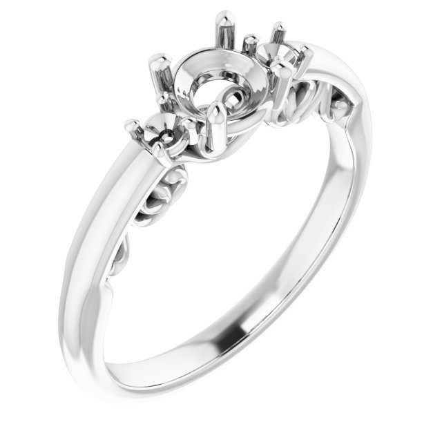 Three-Stone Sculptural Engagement Ring