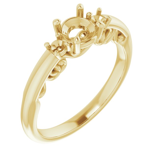 Three-Stone Sculptural Engagement Ring