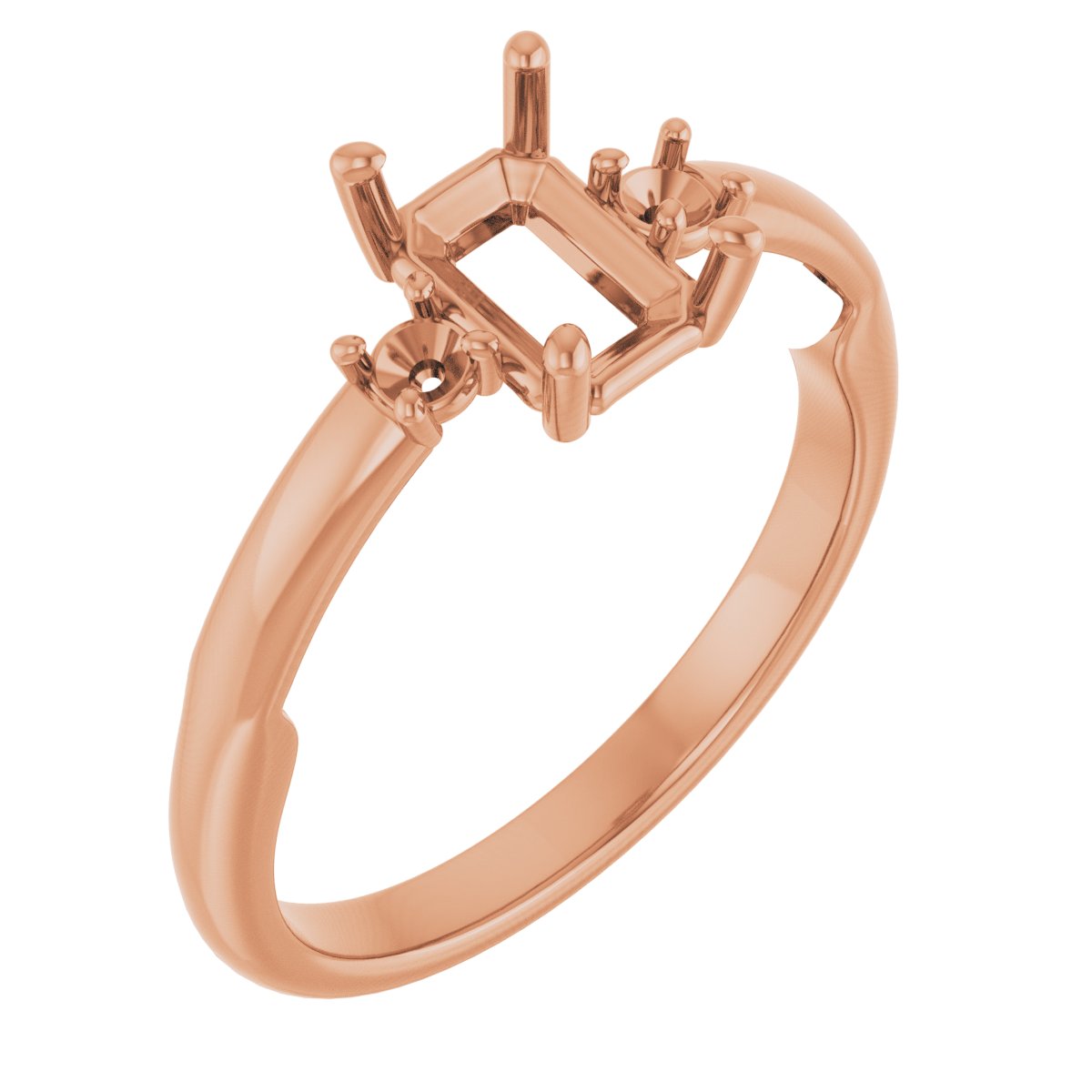 Three-Stone Sculptural Engagement Ring