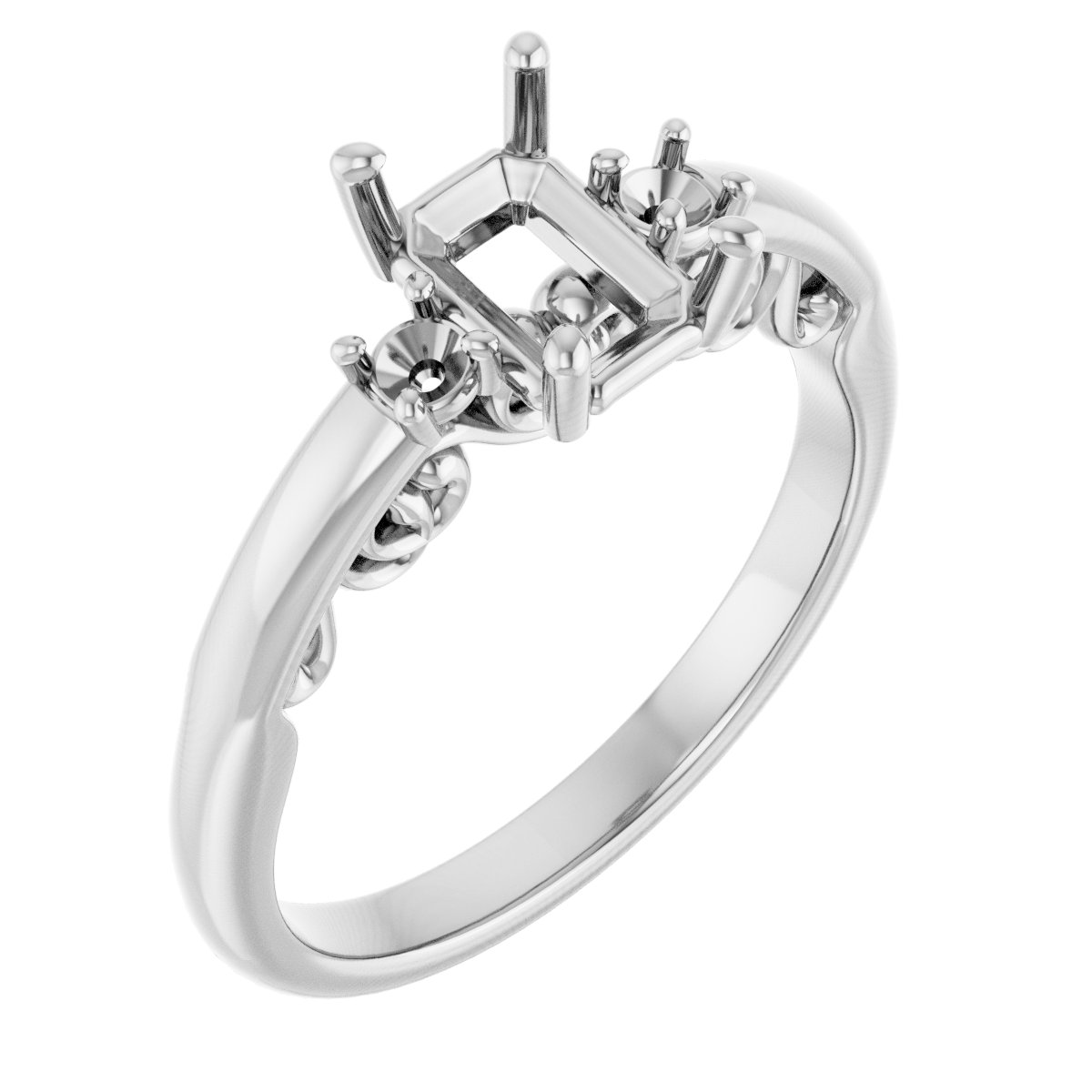 Three-Stone Sculptural Engagement Ring
